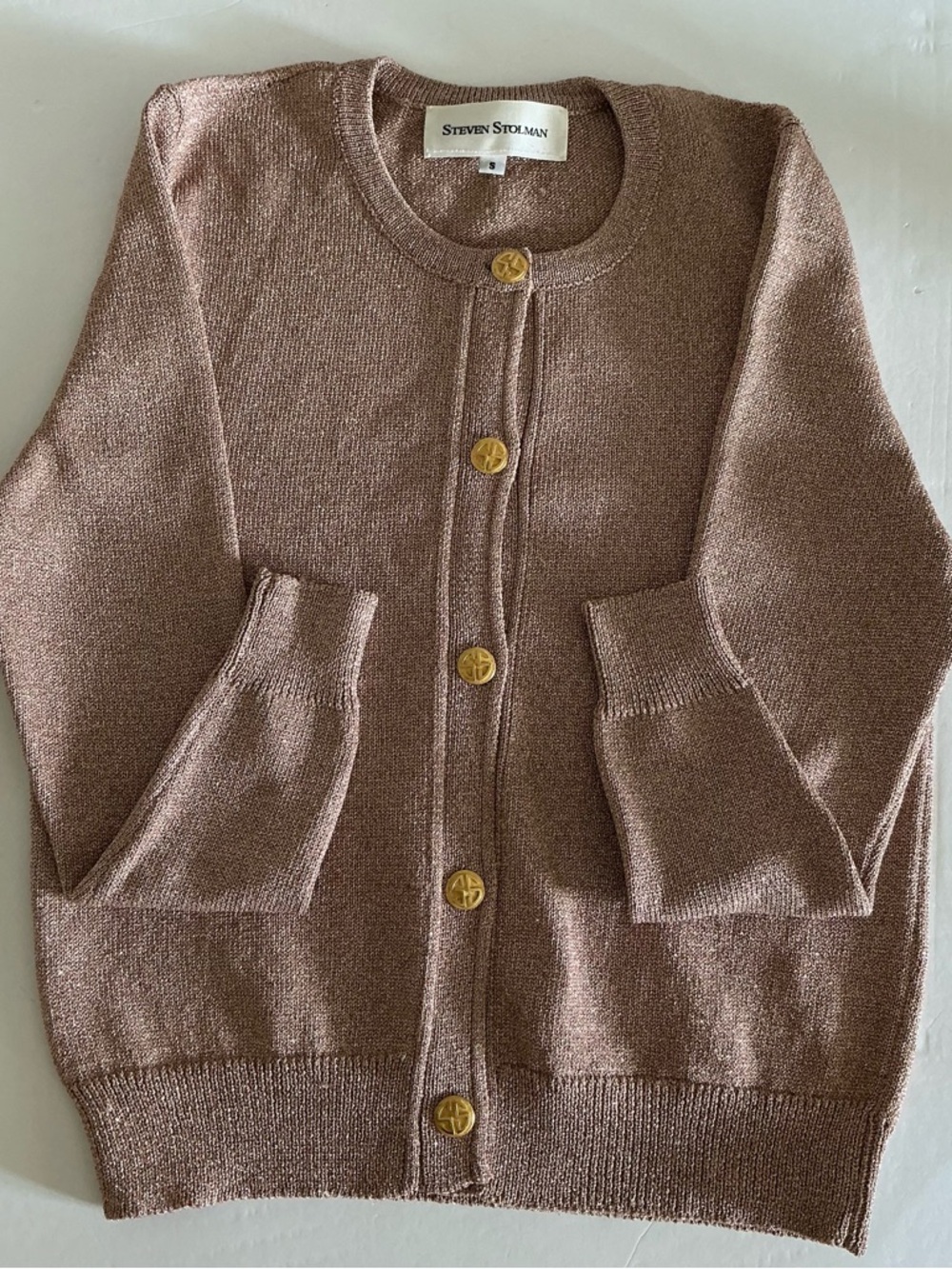 Women's Metallic Knit Tank & Cardigan Set - Blush - Picture 9 of 12